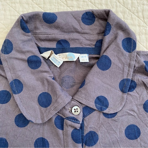 Boden Jersey Knit Polka Dot Shirt Gray Size 2 - Picture 3 of 4
